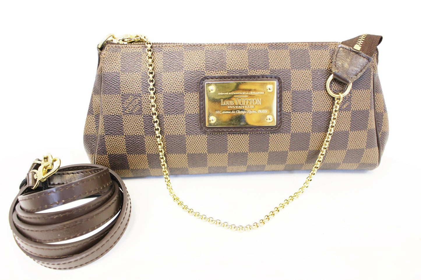 LOUIS VUITTON Damier Ebene Eva Accessories Pouch Crossbody Bag