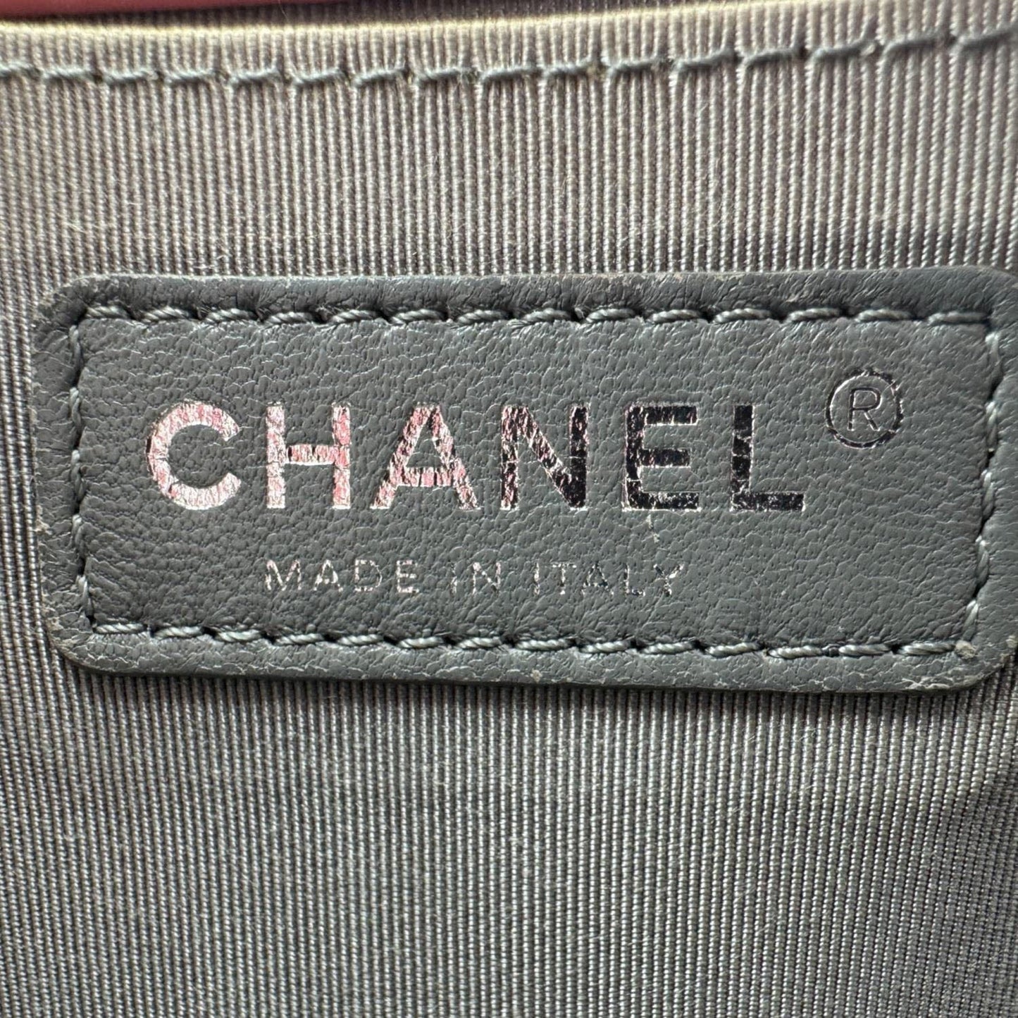 CHANEL Boy Flap Old Medium Chevron Leather Crossbody Bag Pink