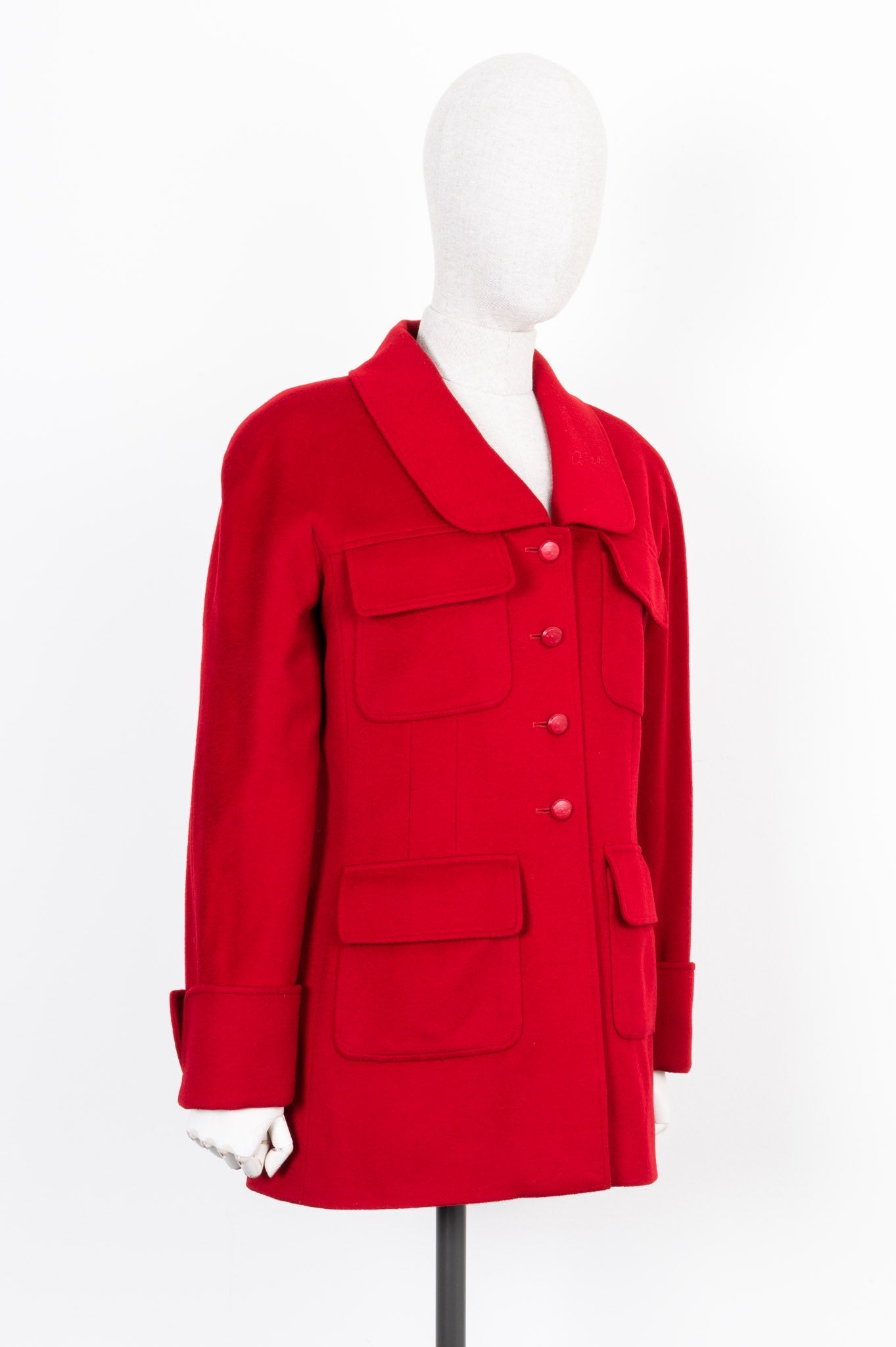 CHANEL Jacket Cashmere Red