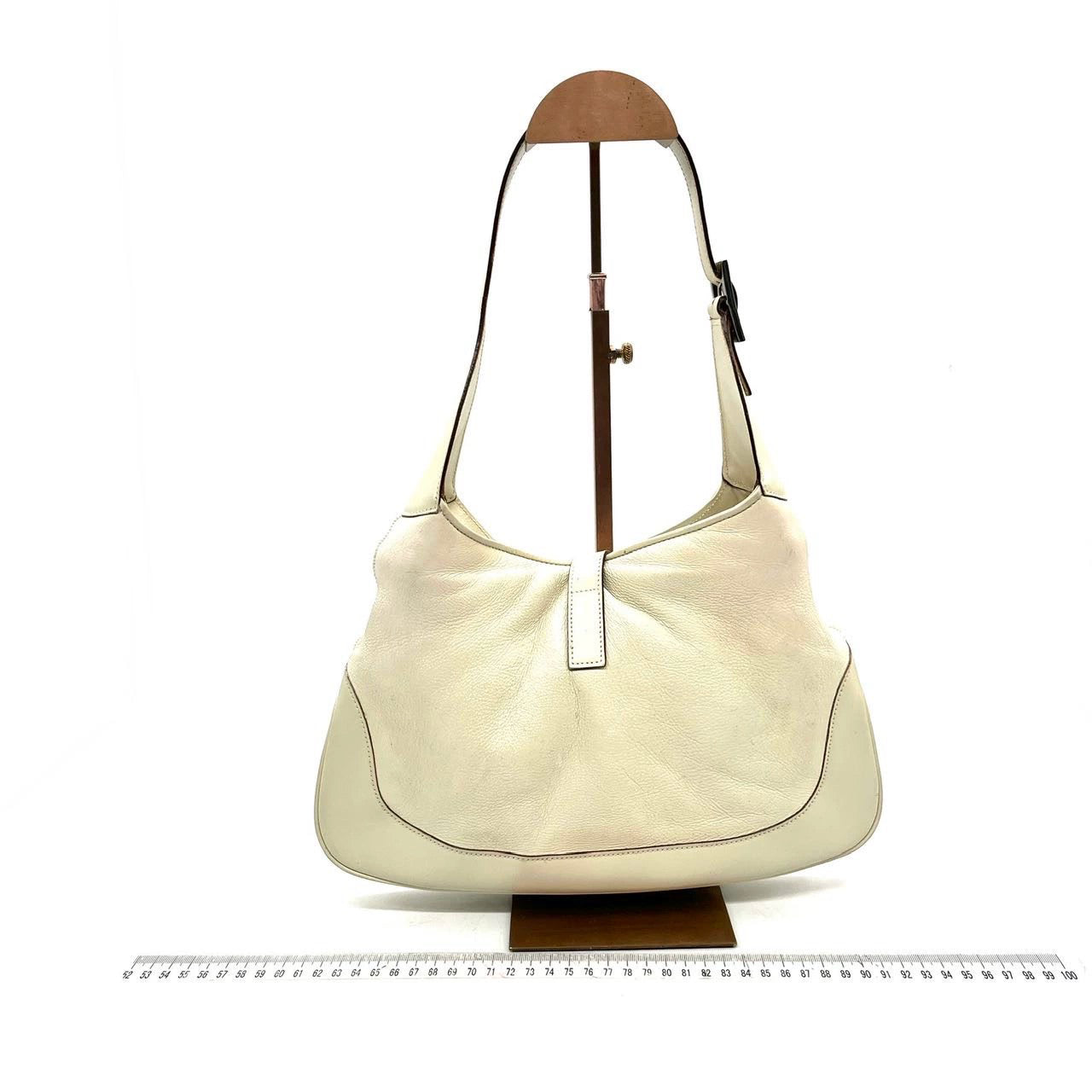 Gucci Jackie   Soft White Leather Bag Medium with Fur lining