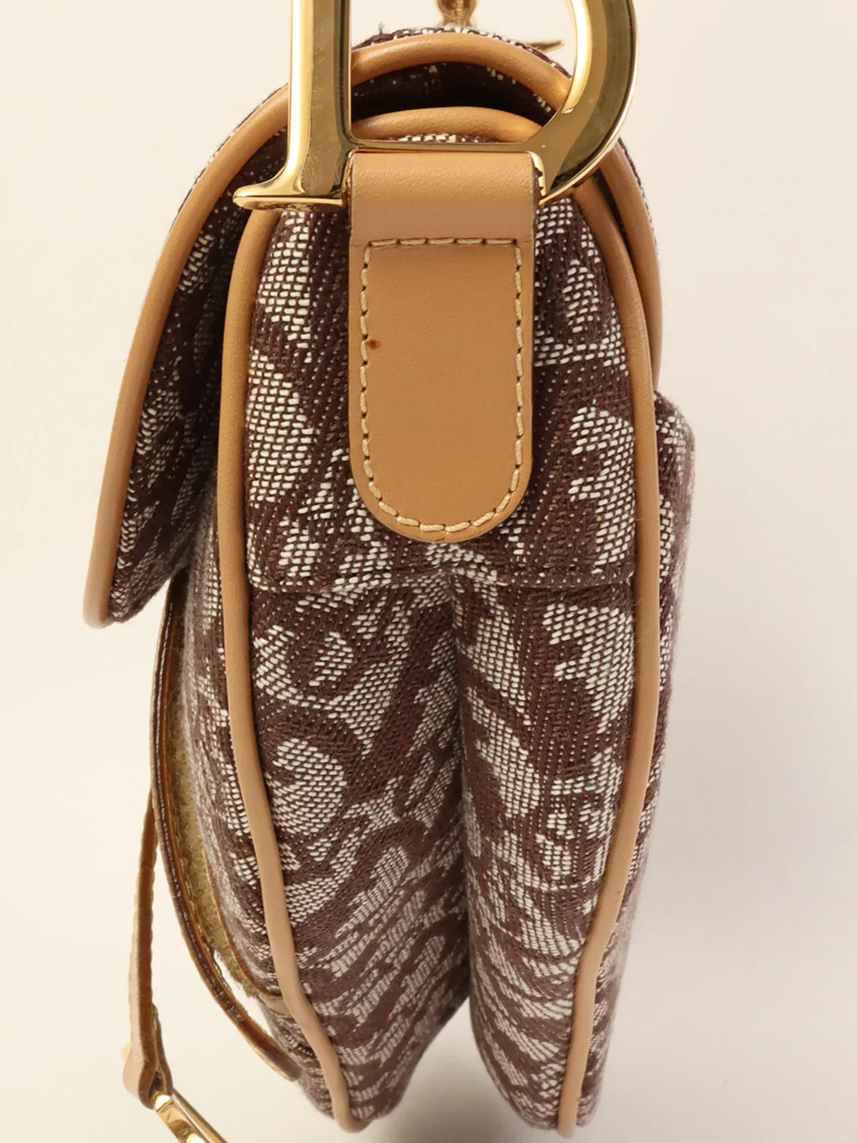 DIOR Trotter Pattern Saddle Bag Brown