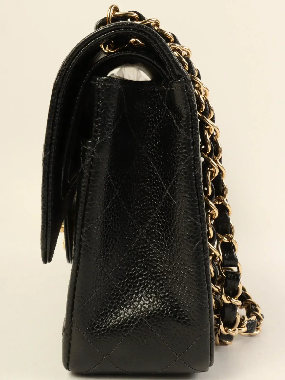 CHANEL Around 2001 Made Caviar Skin Classic Flap Chain Bag 25Cm Black