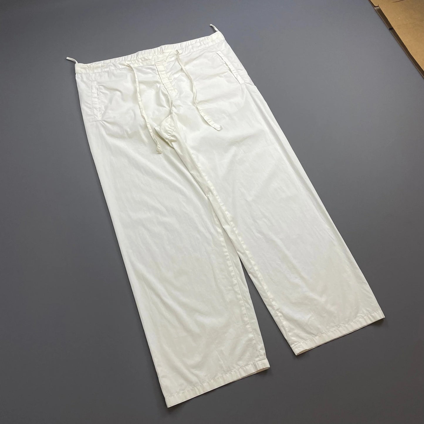 Prada Sport White SS99 Wide Leg Cotton Tro rs