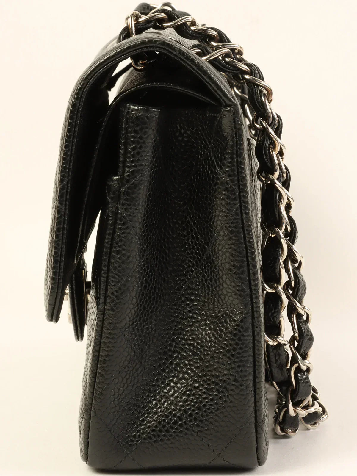 CHANEL Around 2000 Made Caviar Skin Classic Flap Chain Bag 25Cm Black