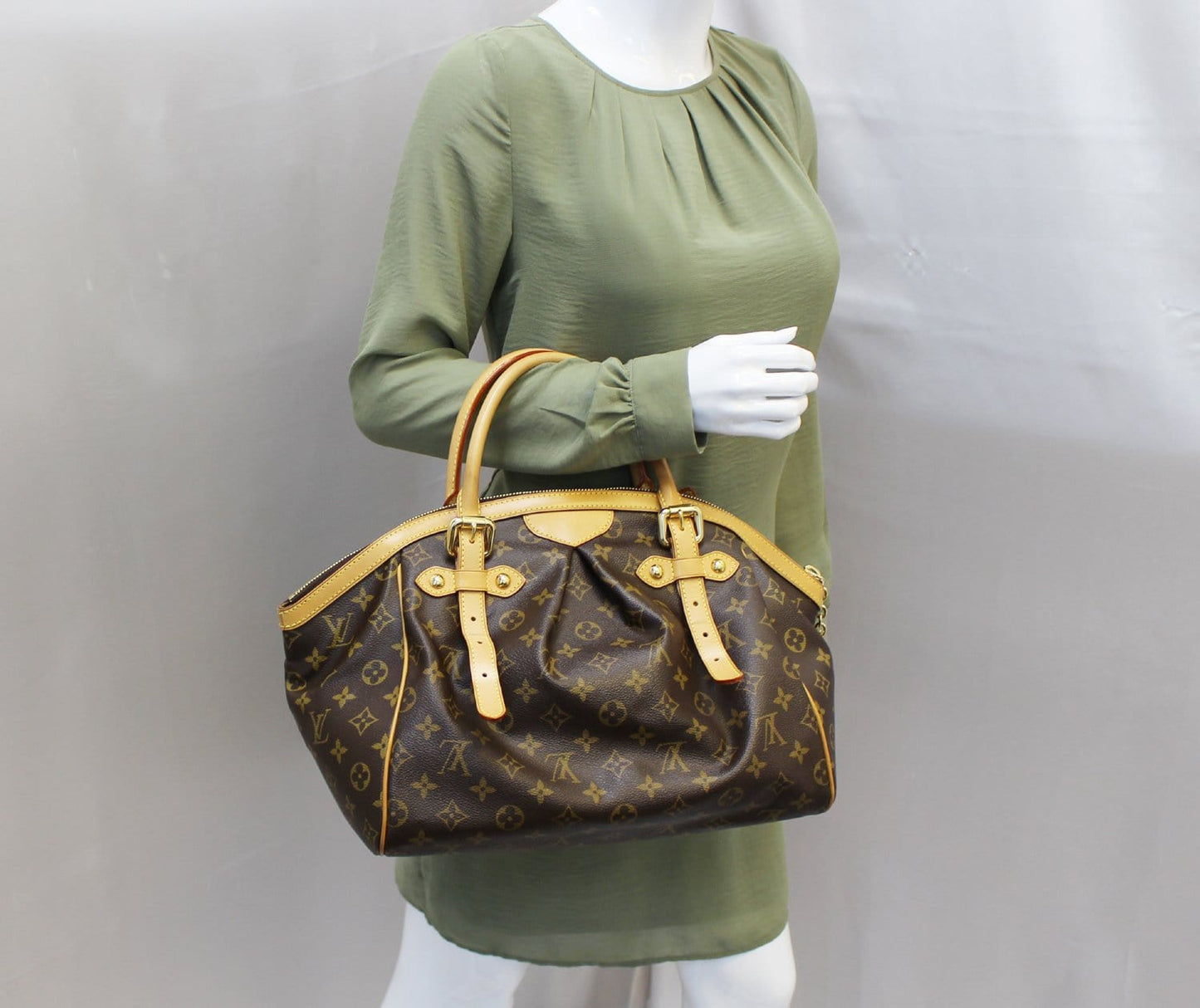 LOUIS VUITTON Monogram Tivoli GM Brown Tote Shoulder Bag