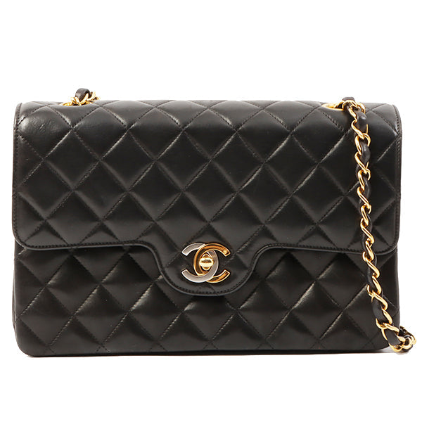 Chanel 1992 Made Paris Limited Design Flap Chain Bag Black
