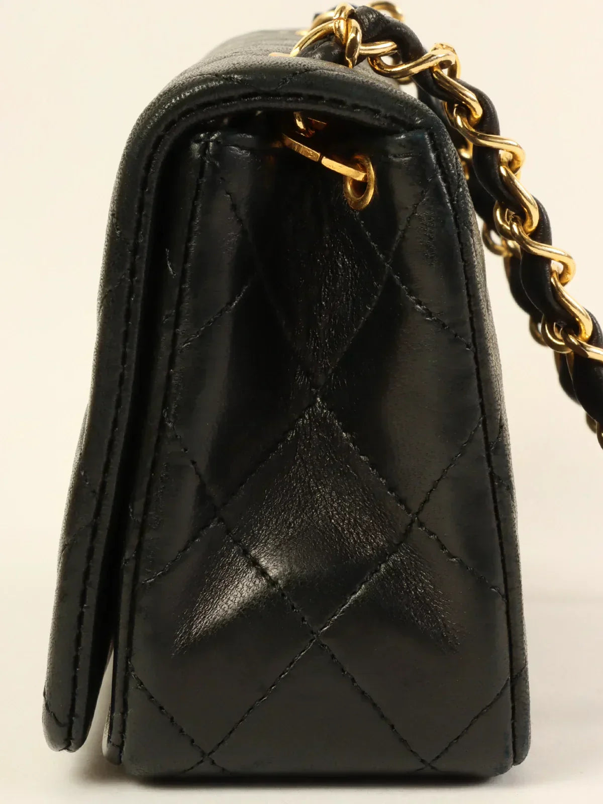 CHANEL Around 1991 Made Full Flap Chain Bag Mini Black
