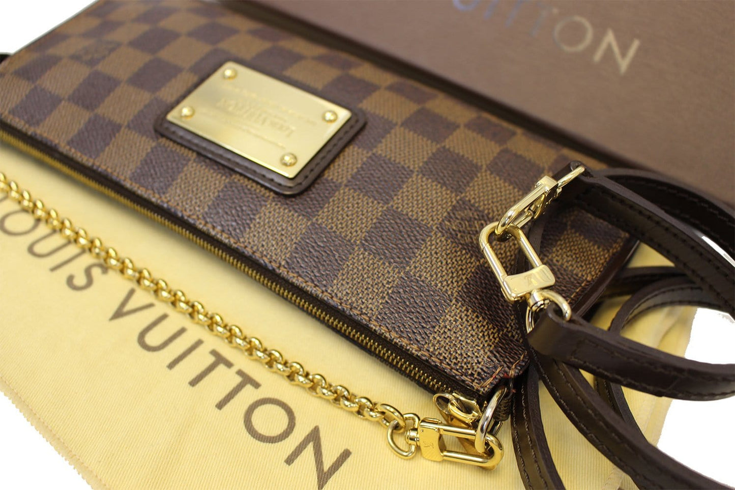 LOUIS VUITTON Damier Ebene Eva Accessories Pouch Crossbody Bag