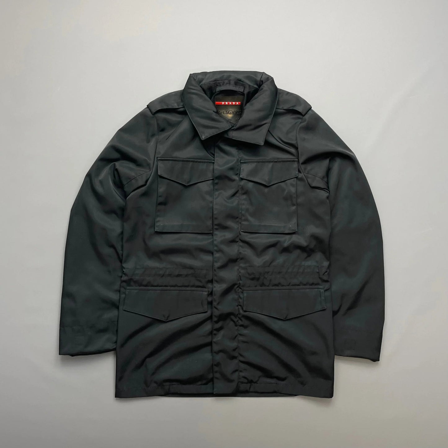 Prada Sport Black Multi-Pocket 2007 Field Jacket w/ Concealed Hood