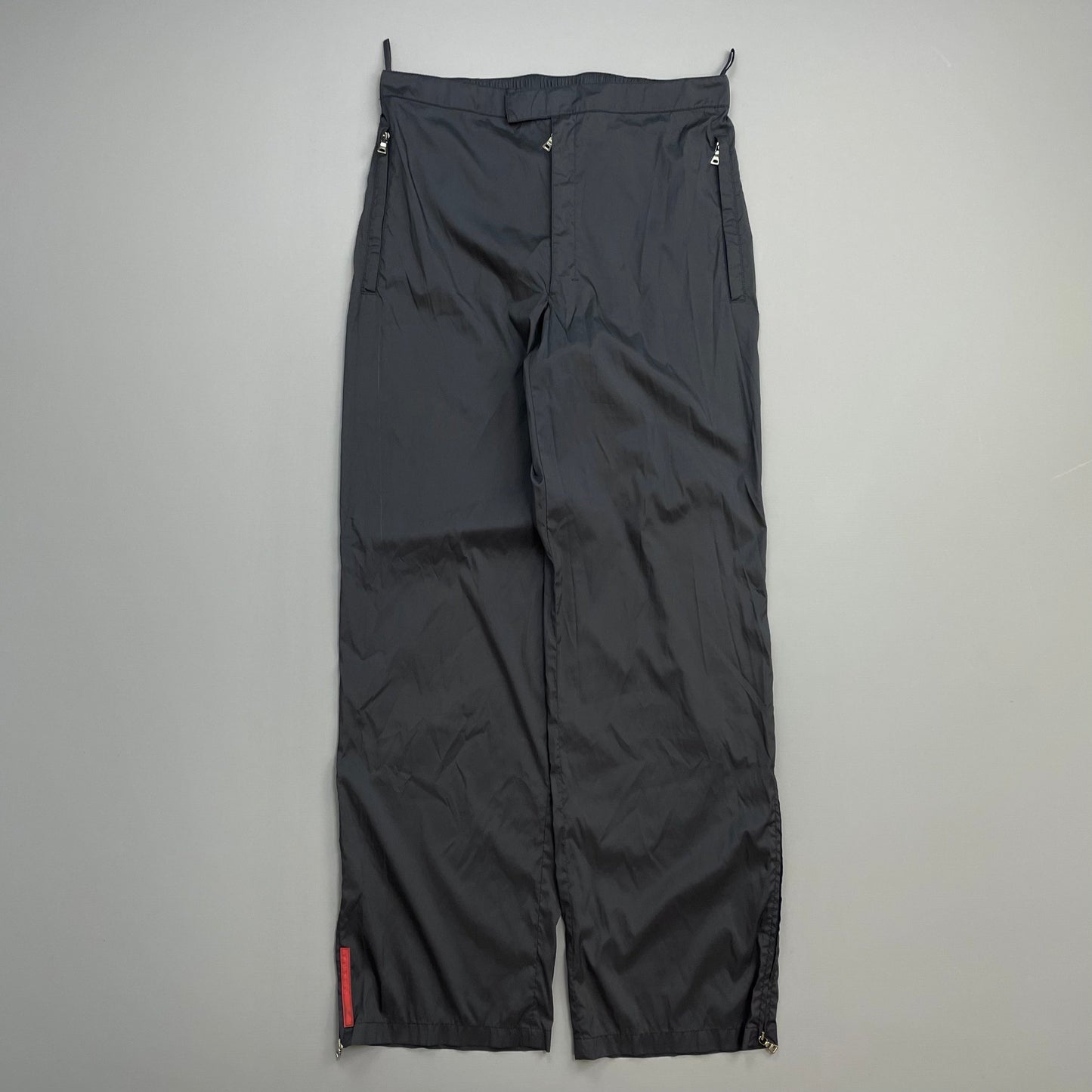 Prada Sport Black/Deep Purple 1999 Shell Track Pant Tro rs