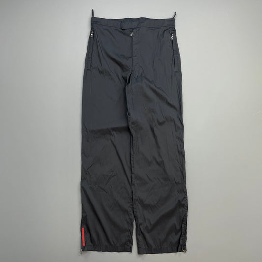 Prada Sport Black/Deep Purple 1999 Shell Track Pant Tro rs