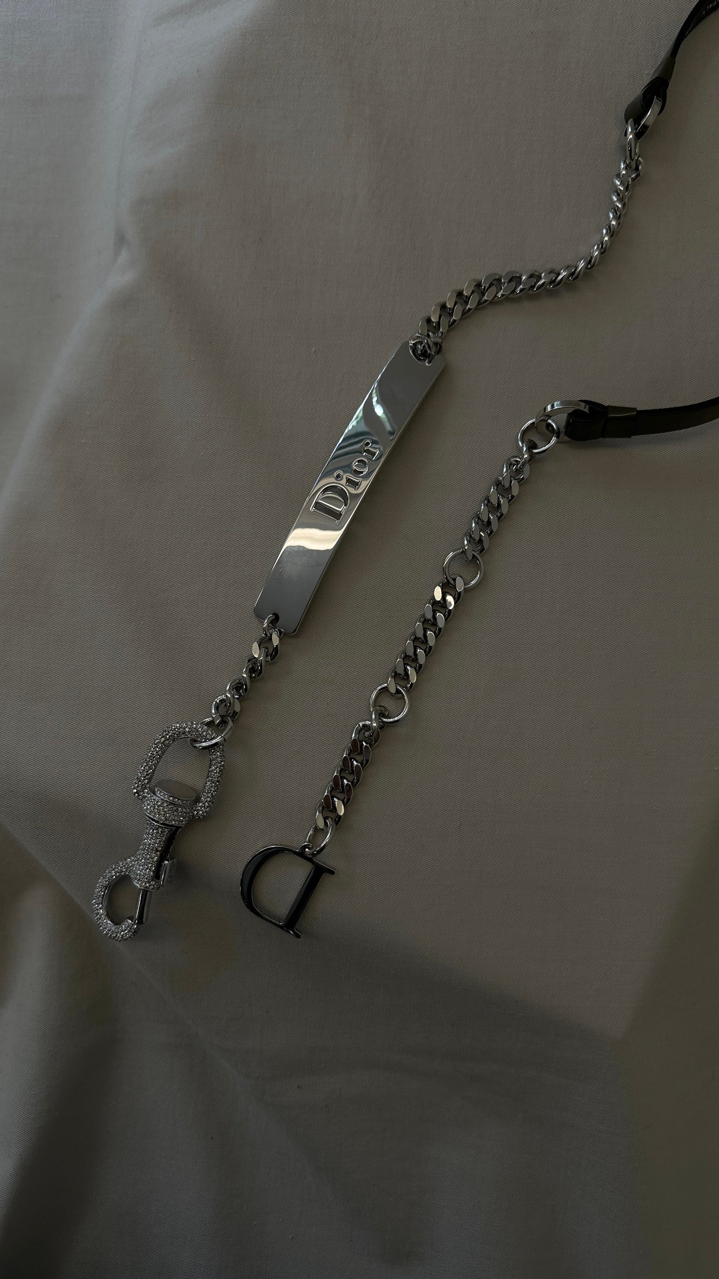 CHRISTIAN DIOR Strass Belt Green Patent