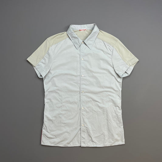 Prada Sport Light Blue 00s Panelled Short Sleeve Button-Up Shirt