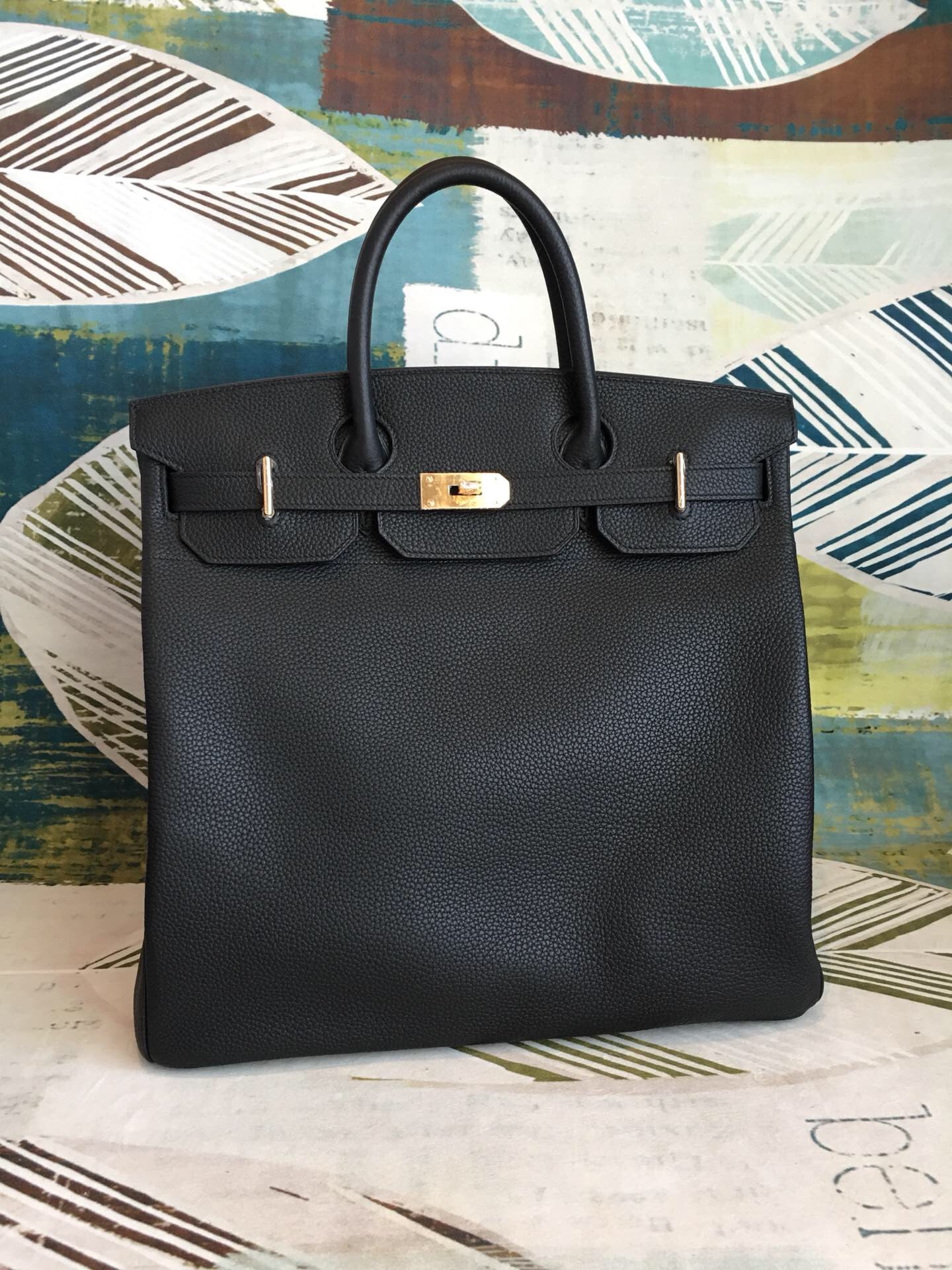Top Quality Birkin Black  For Women Gold Toned Hardware 16.5in/42cm