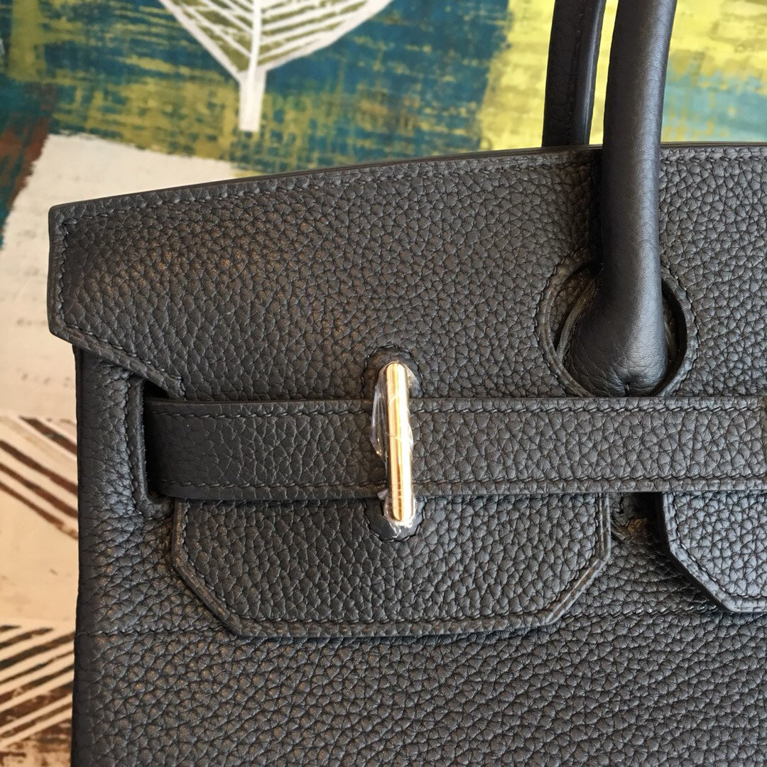 Top Quality Birkin Black  For Women Gold Toned Hardware 16.5in/42cm