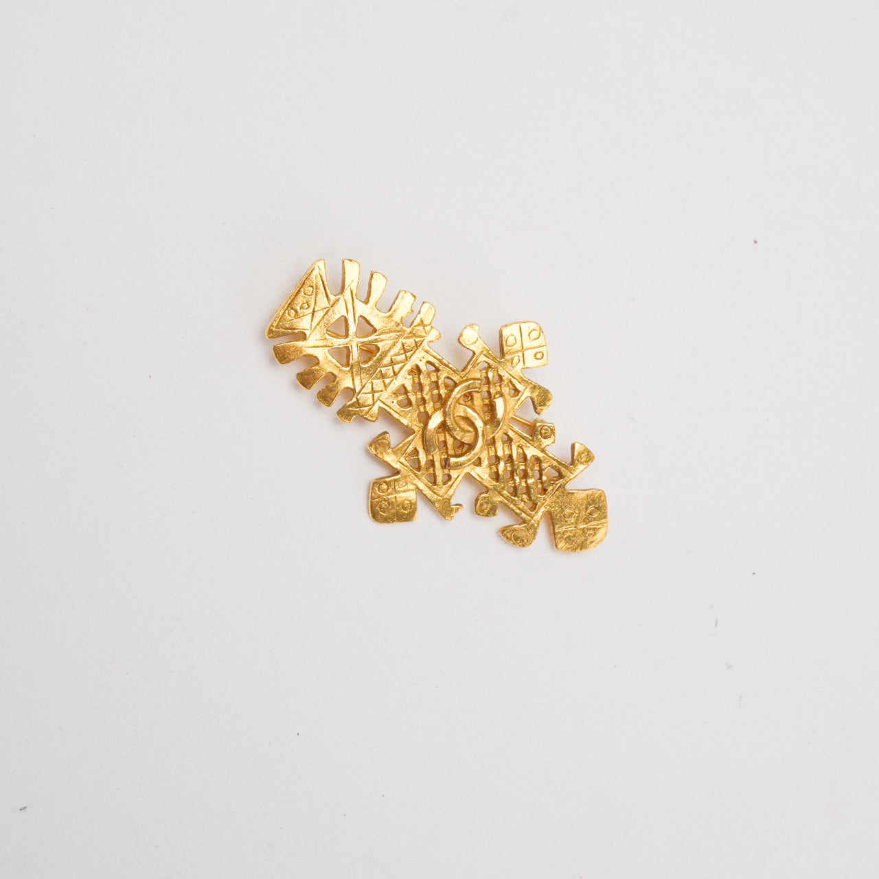 Chanel Gold Plated CC Logos Cross   Brooch