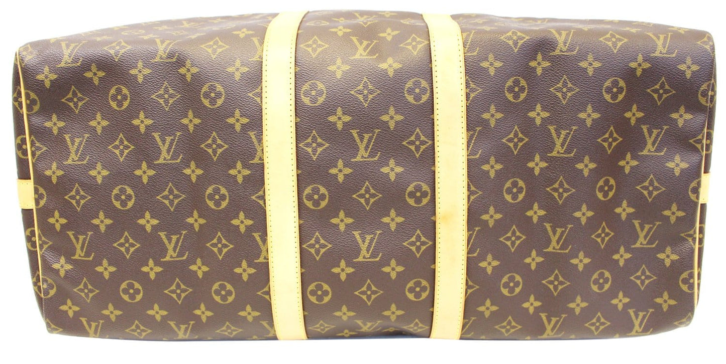 LOUIS VUITTON Monogram Canvas Keepall Bandouliere 55 Travel Bag