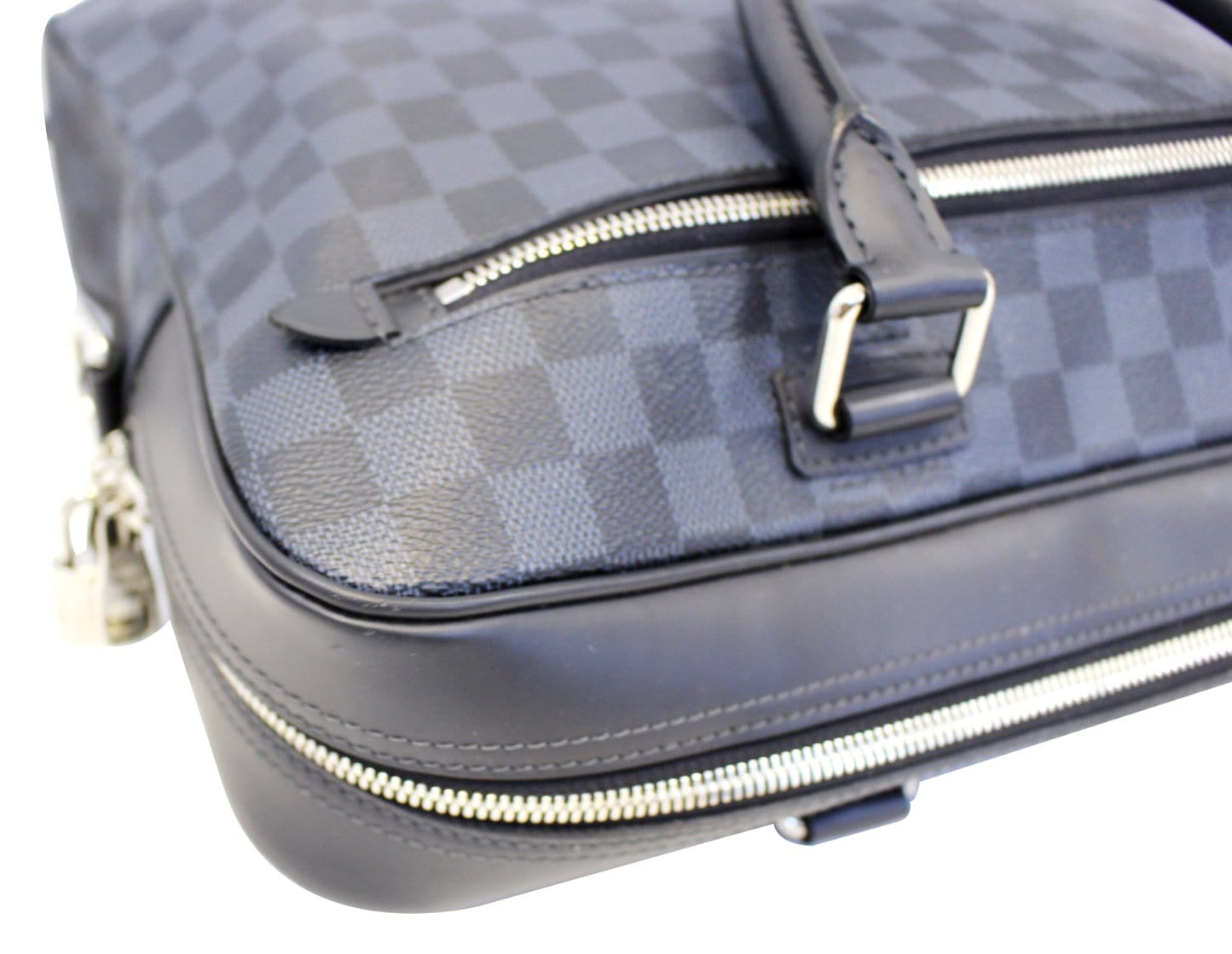 LOUIS VUITTON Cobalt Damier Canvas Porte-Document Business Briefcase Bag
