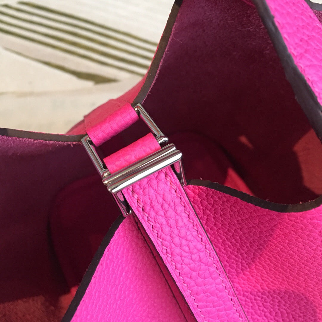 Top Quality Picotin Lock 18 Pink ClemenTop Quality Palladium Hardware For Women 7.5in/19cm