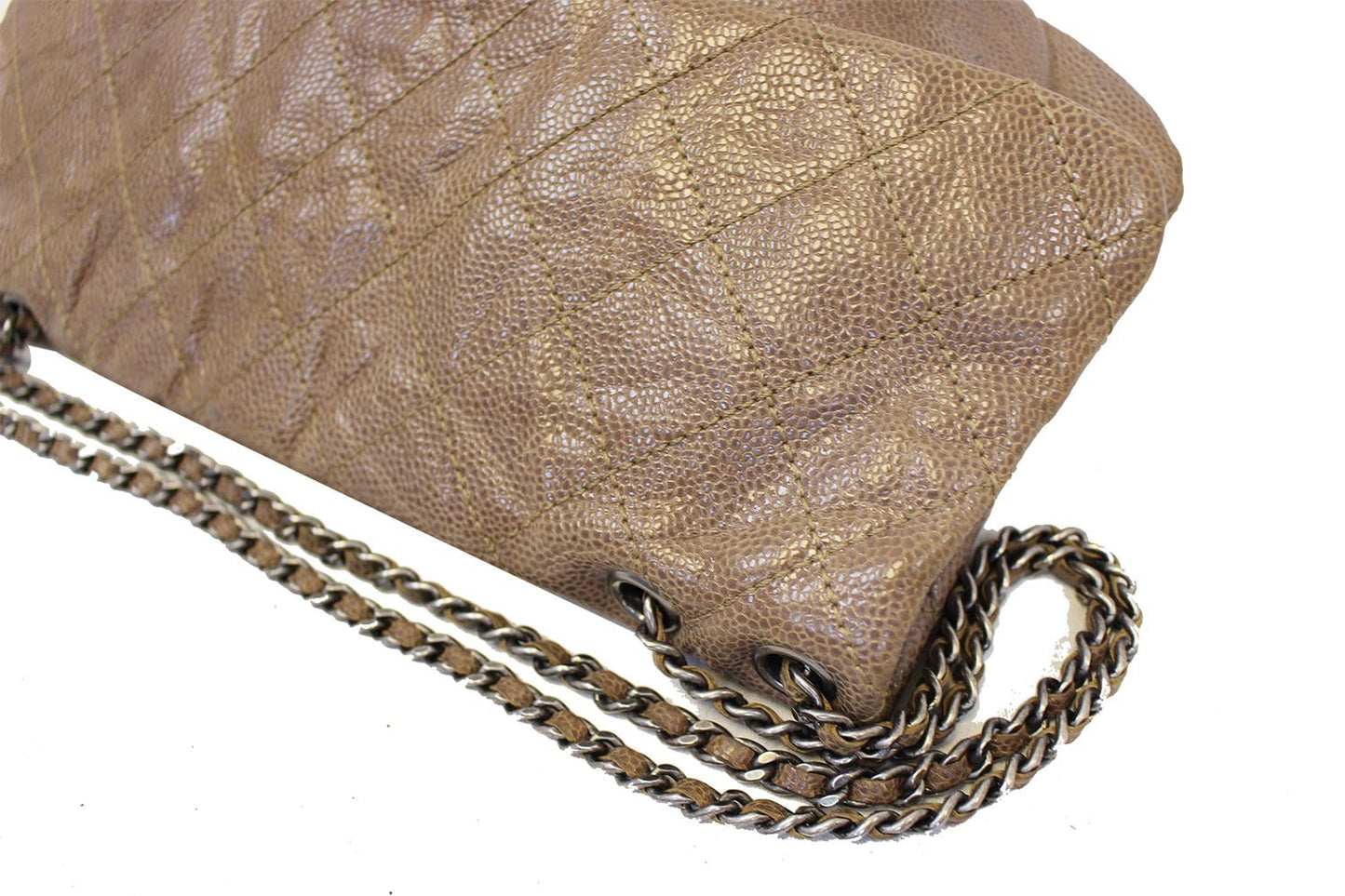 CHANEL CC Flap Medium Dark Brown Caviar Leather Leather Shoulder Bag