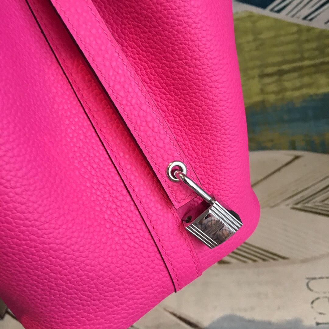 Top Quality Picotin Lock 18 Pink ClemenTop Quality Palladium Hardware For Women 7.5in/19cm