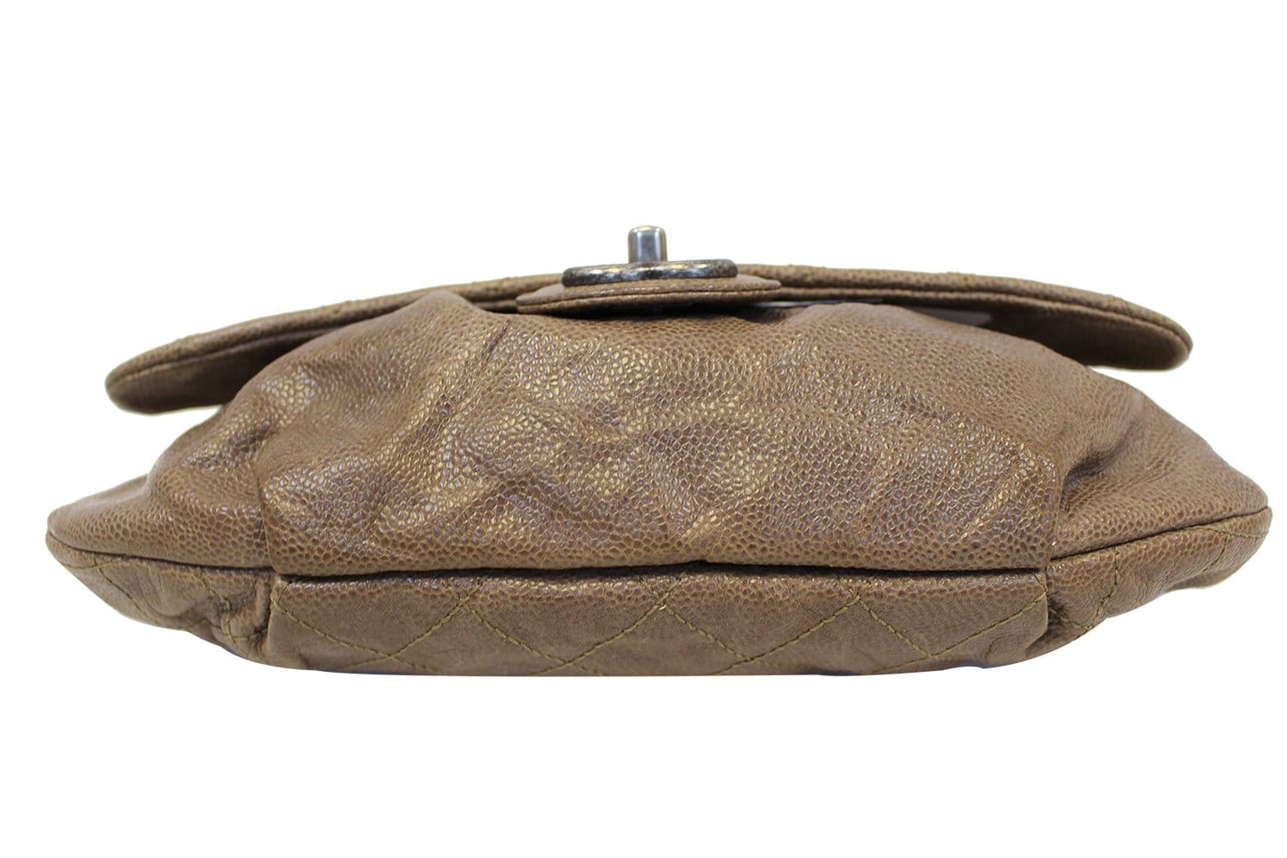 CHANEL CC Flap Medium Dark Brown Caviar Leather Leather Shoulder Bag