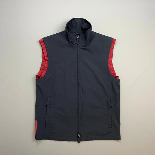 Prada Sport Navy 00s Technical Gilet Vest