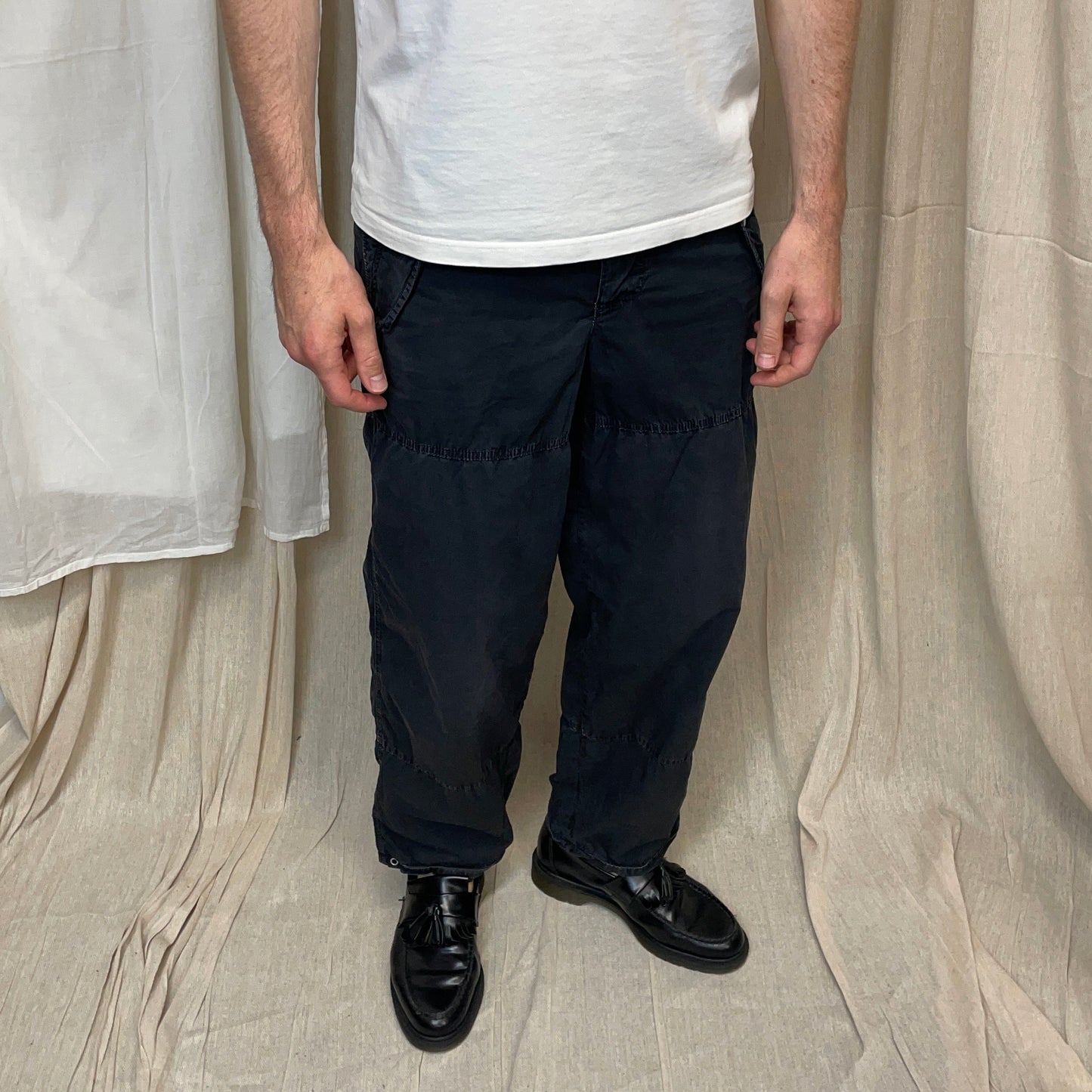 Prada Sport Black 00s Relaxed Fit Cotton Cargo Tro rs