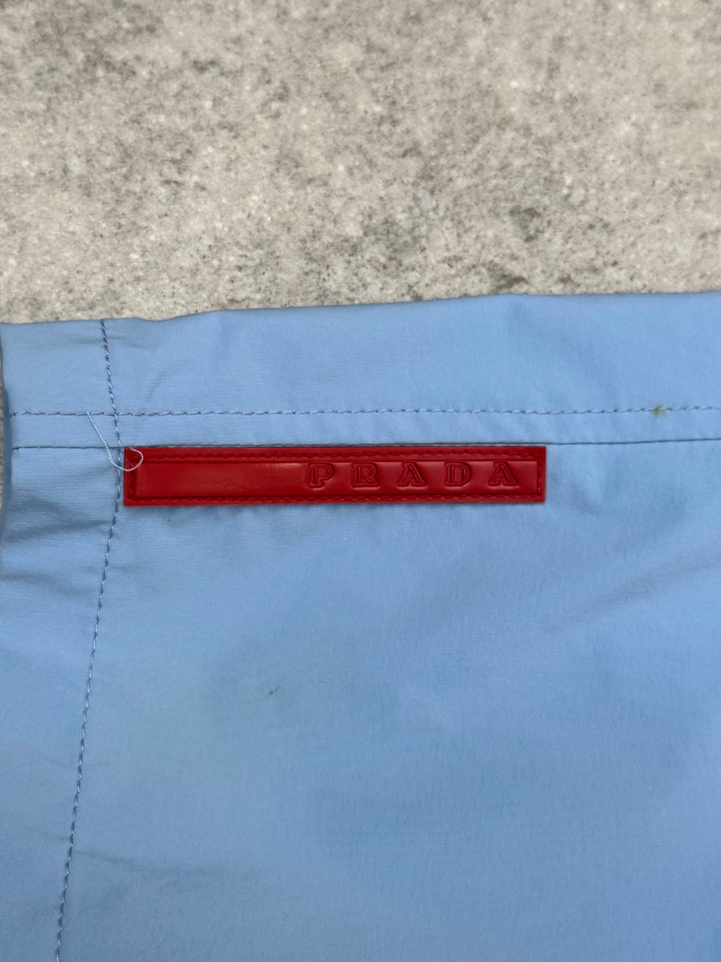 Prada Baby Blue Nylon Tro rs