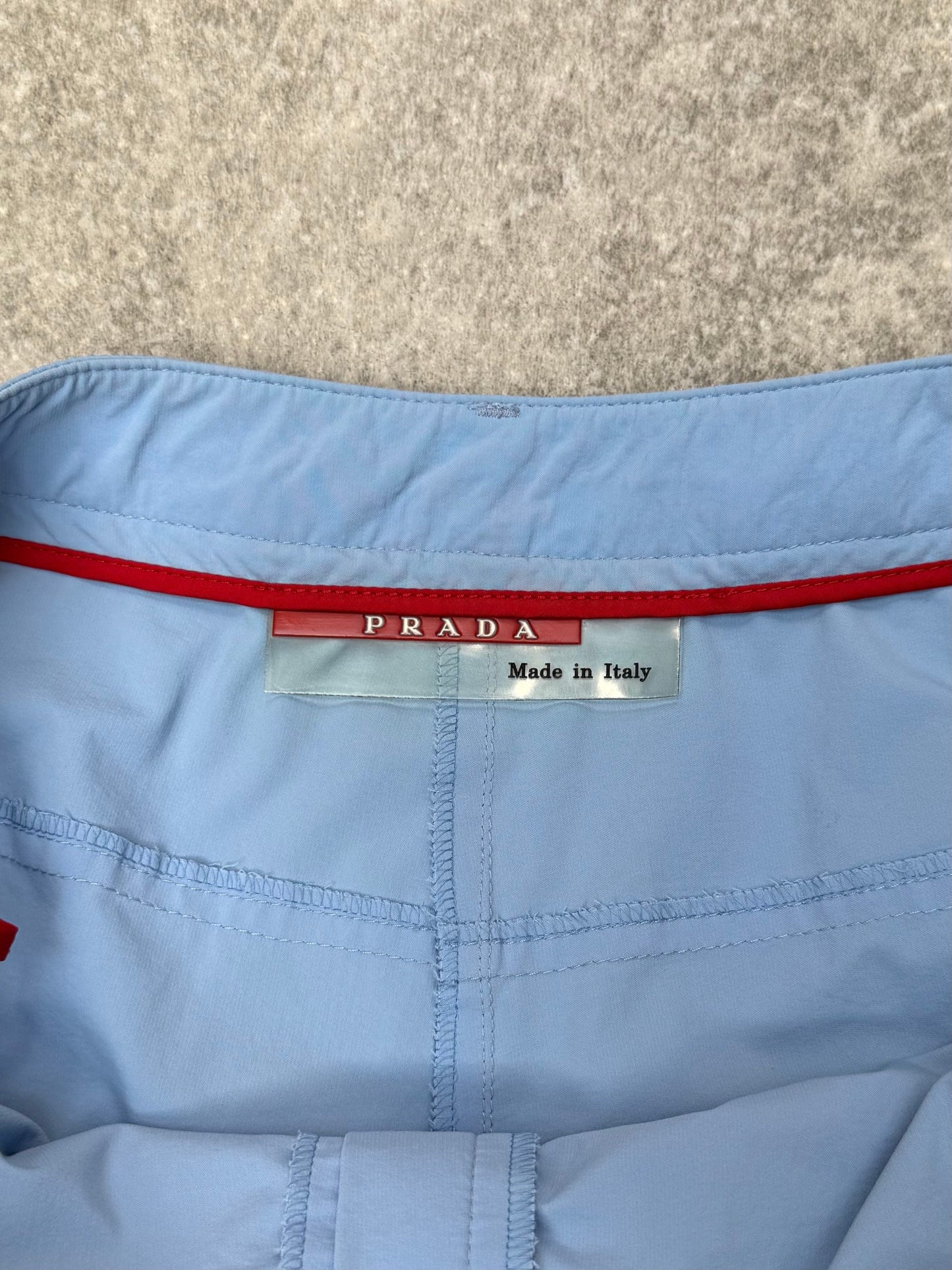 Prada Baby Blue Nylon Tro rs