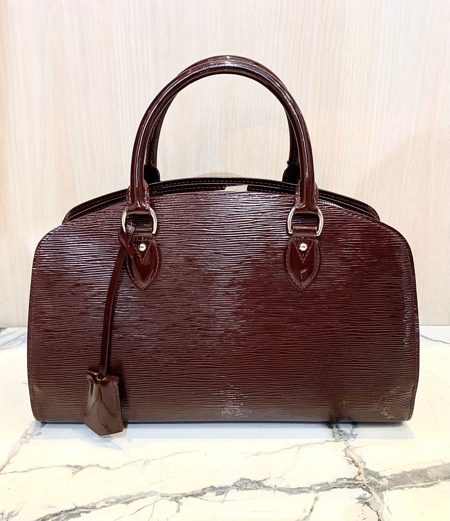 LOUIS VUITTON ELECTRIC PONT NEUF PM EPI LEATHER SATCHEL BAG
