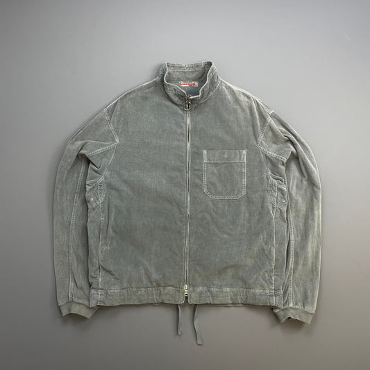 Prada Sport Grey 00s Corduroy Lightweight Zip-Through Jacket