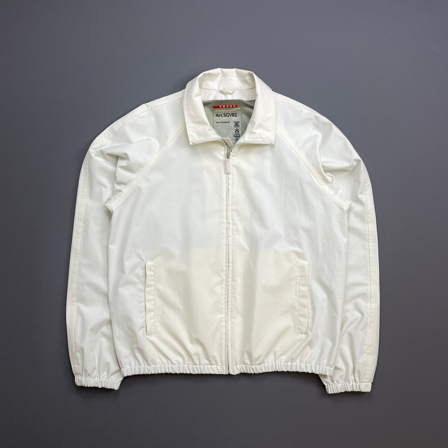 Prada Sport Cream White 00s Goretex Harrington Bomber Jacket