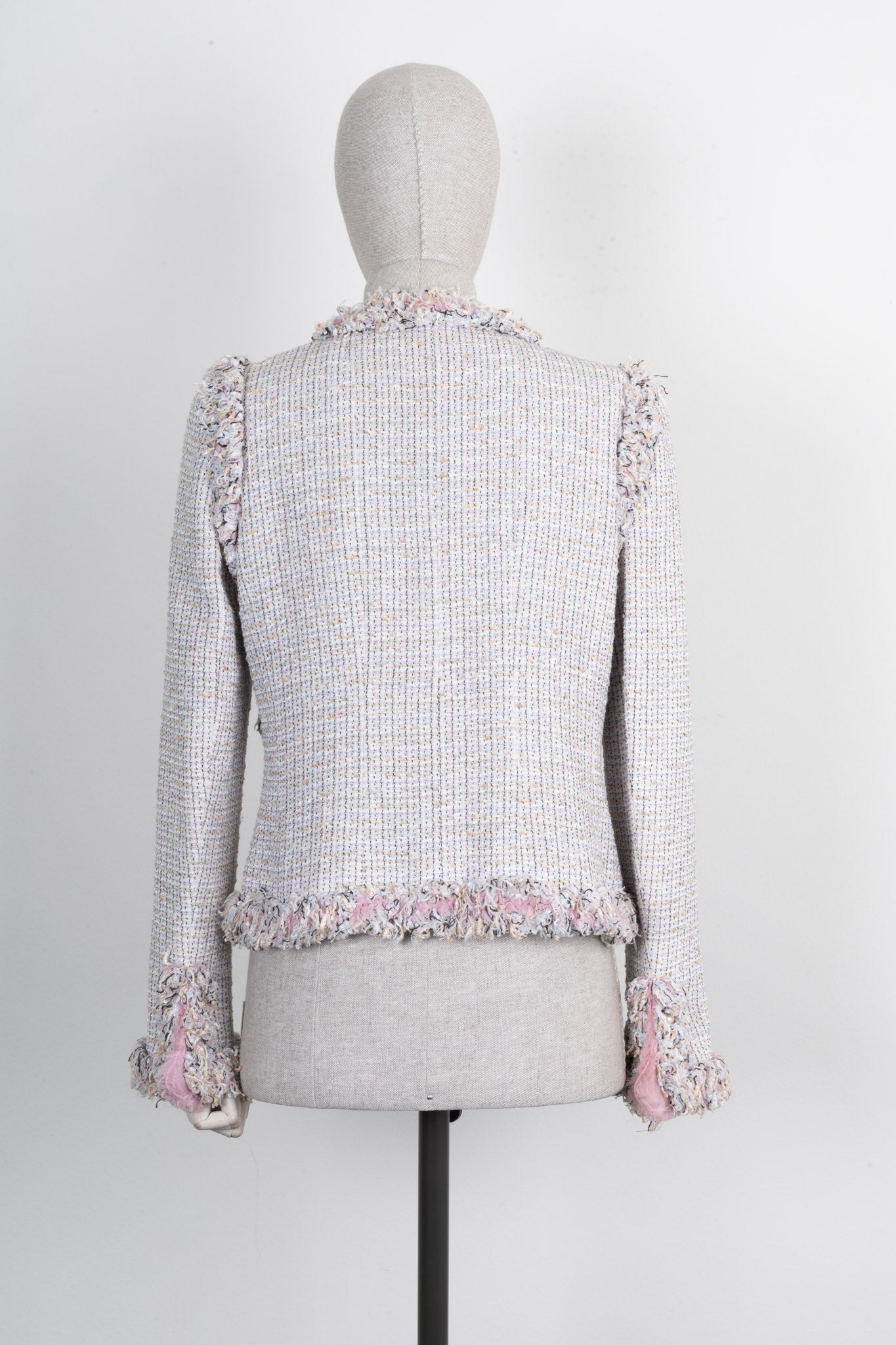 CHANEL 2004 Fringed Tweed Jacket