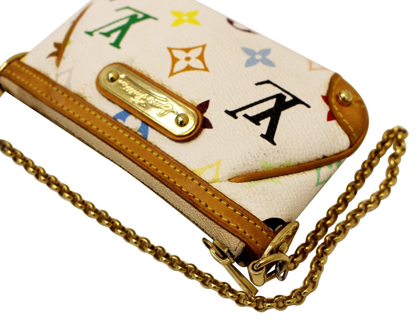 LOUIS VUITTON White Monogram Multicolore Milla PM Clutch Bag