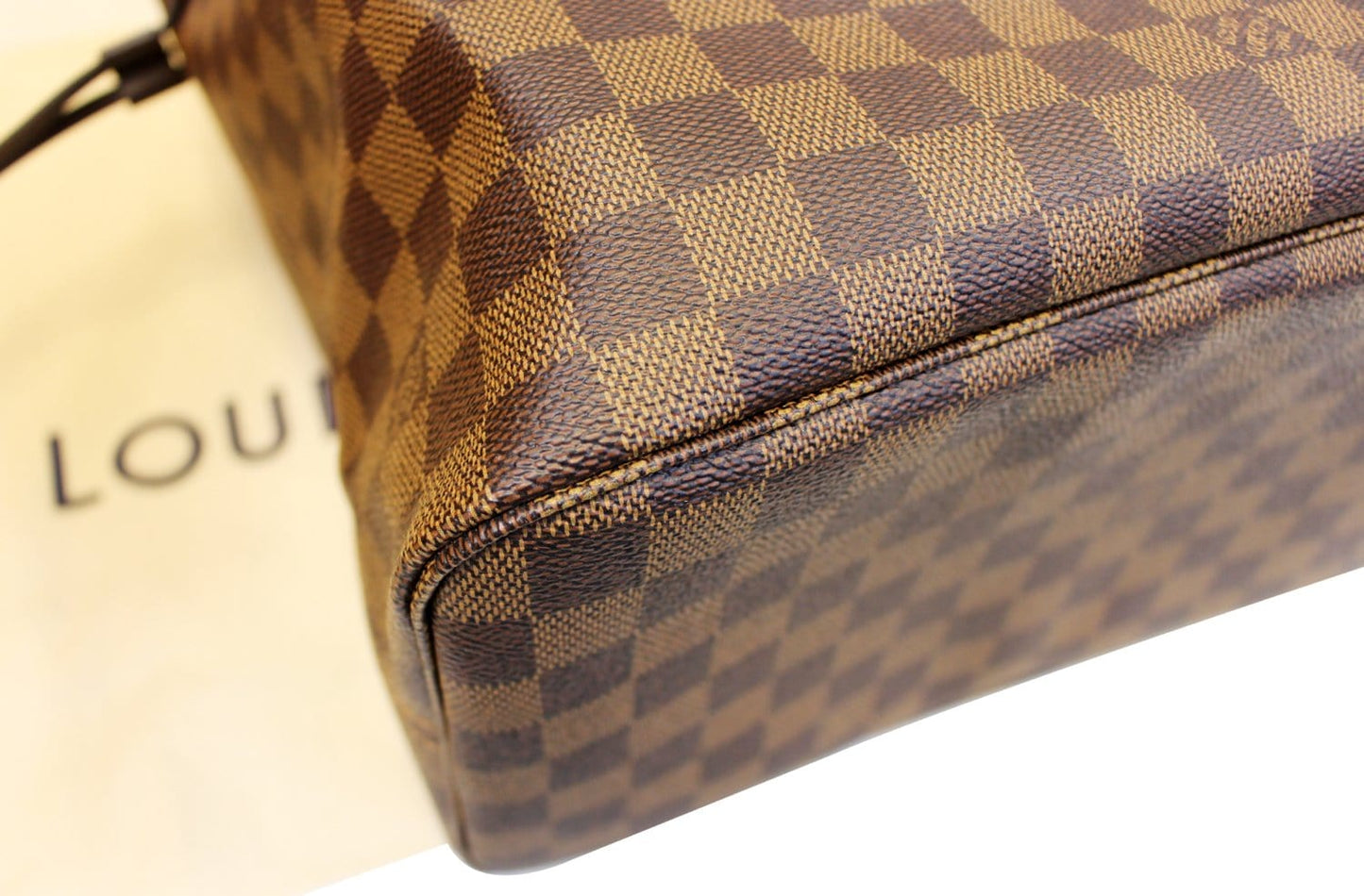 LOUIS VUITTON Damier Ebene Neverfull MM NM Pink Tote Bag