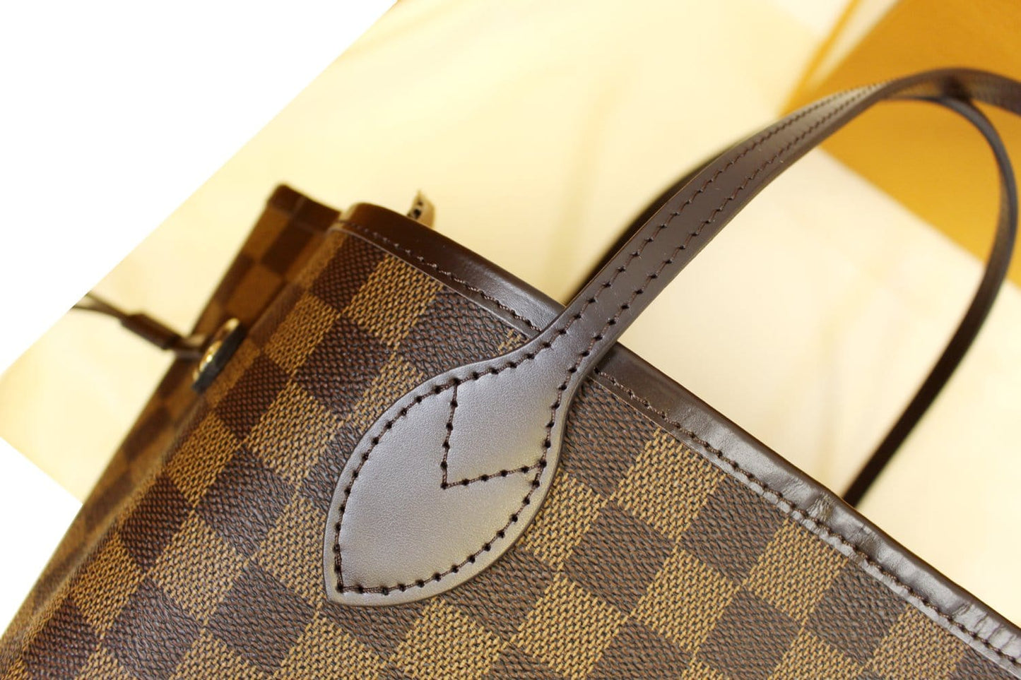LOUIS VUITTON Damier Ebene Neverfull MM NM Pink Tote Bag