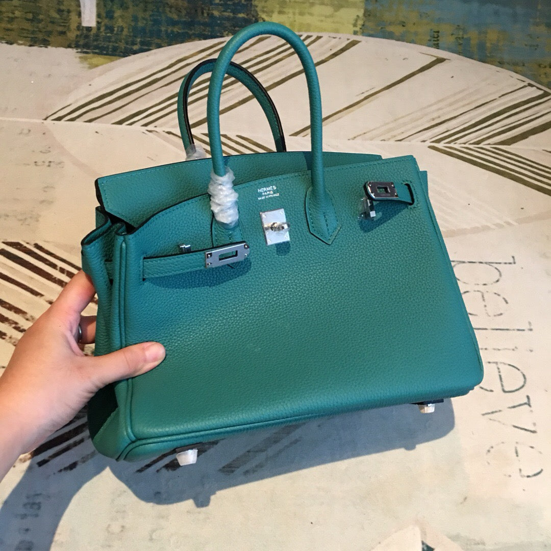 Top Quality Birkin Dark Green For Women SiTop Qualityer Toned Hardware 9.8in/25cm