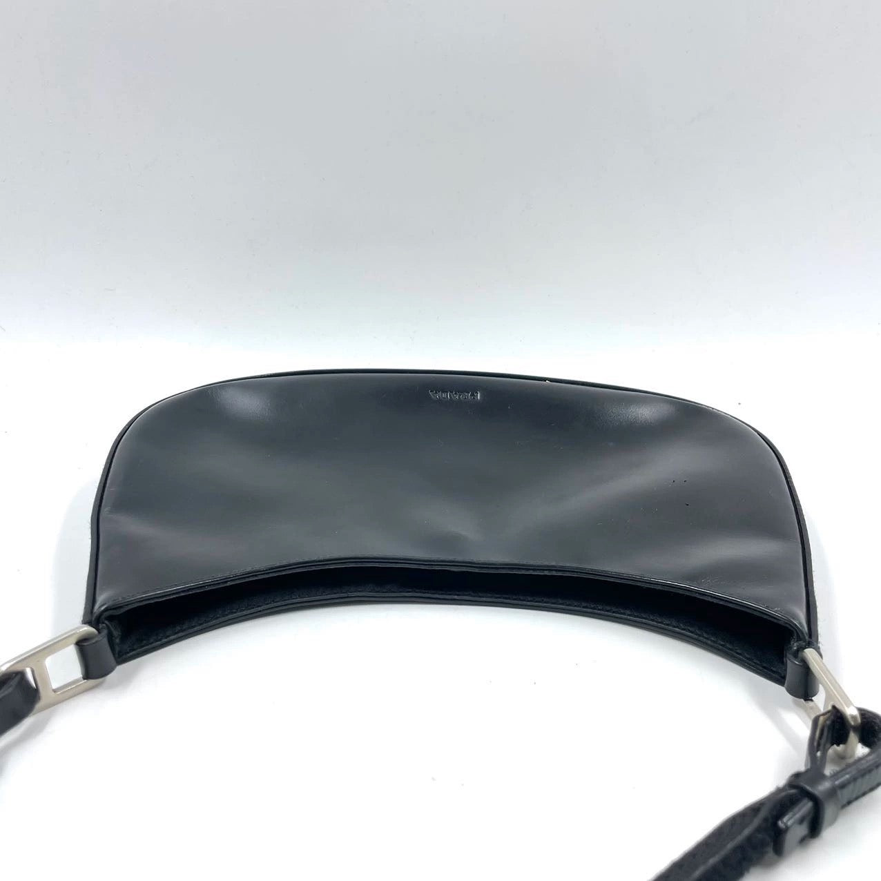 Prada Cleo   Black Leather Silver Hardware
