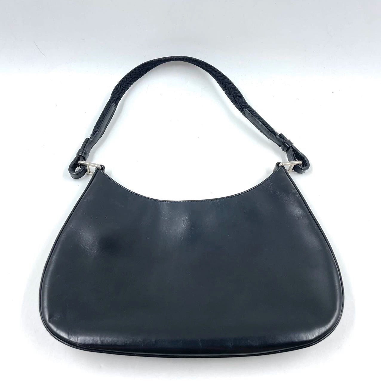 Prada Cleo   Black Leather Silver Hardware