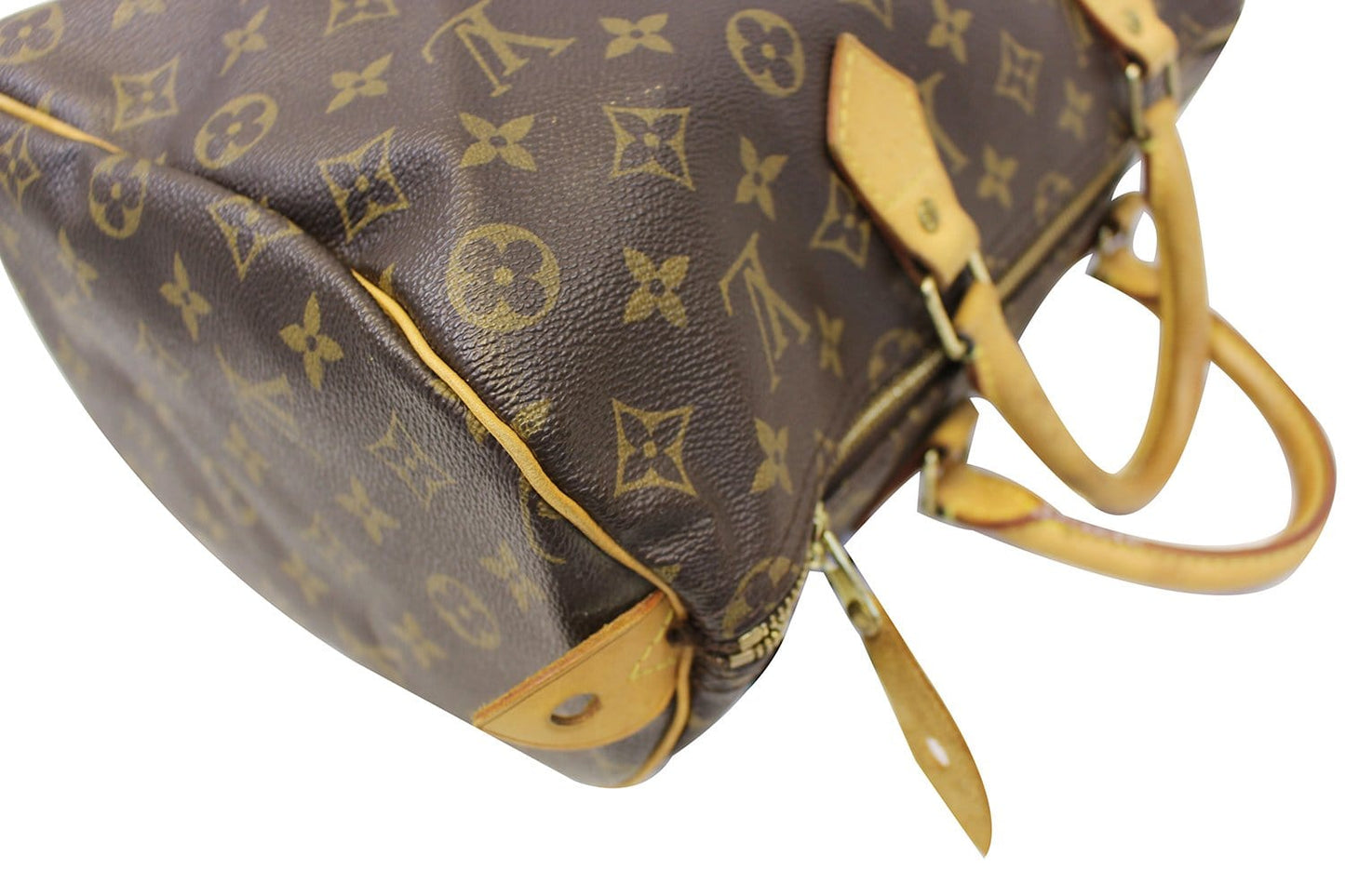 LOUIS VUITTON Monogram Canvas Speedy 35 Satchel Brown Bag