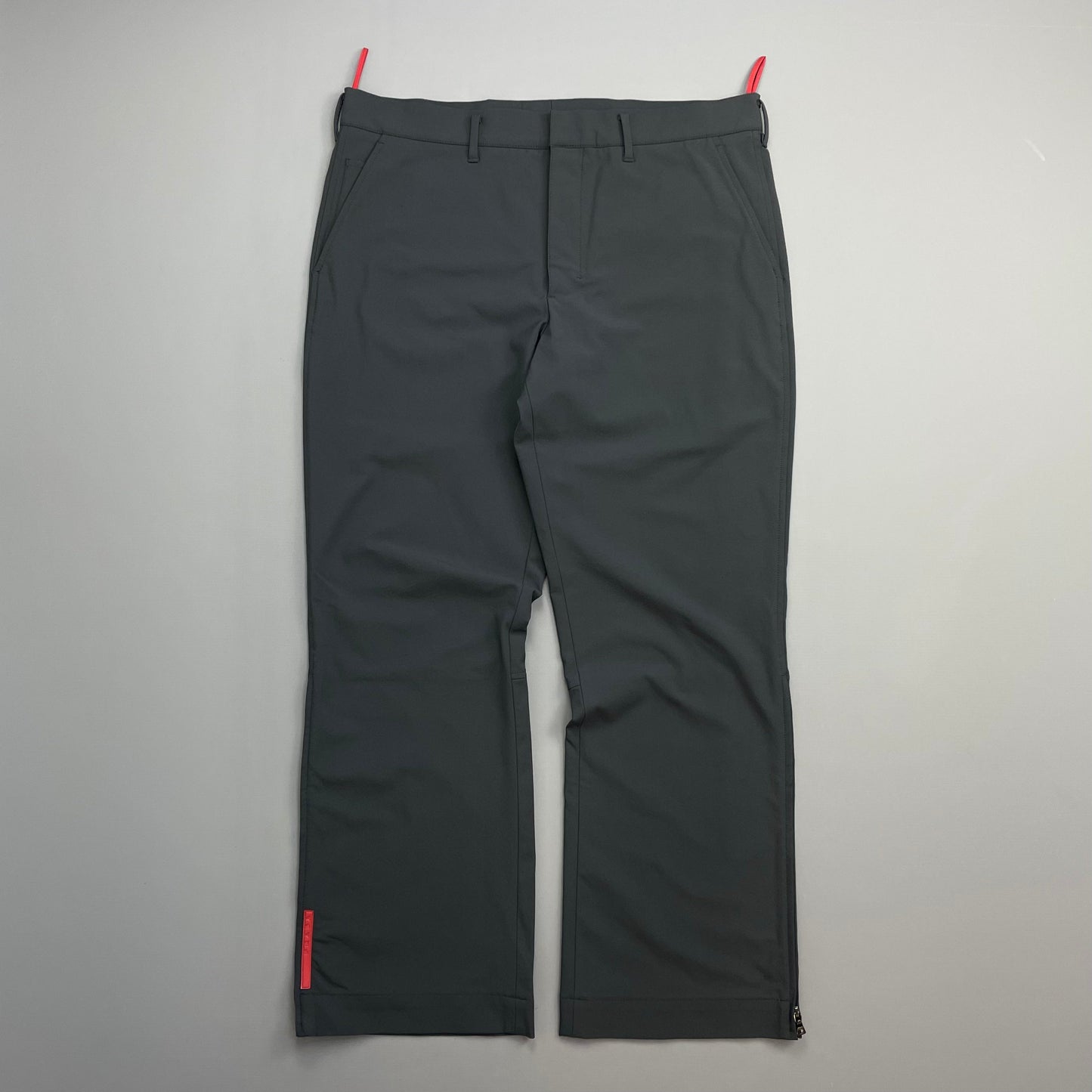 Prada Sport Grey 00s Technical Nylon Straight Leg Tro r