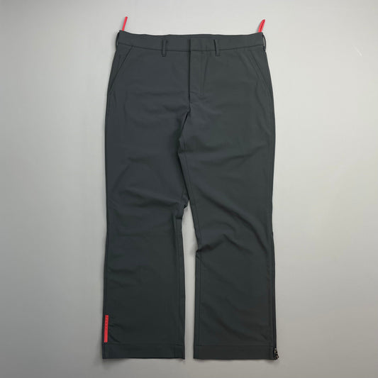 Prada Sport Grey 00s Technical Nylon Straight Leg Tro r