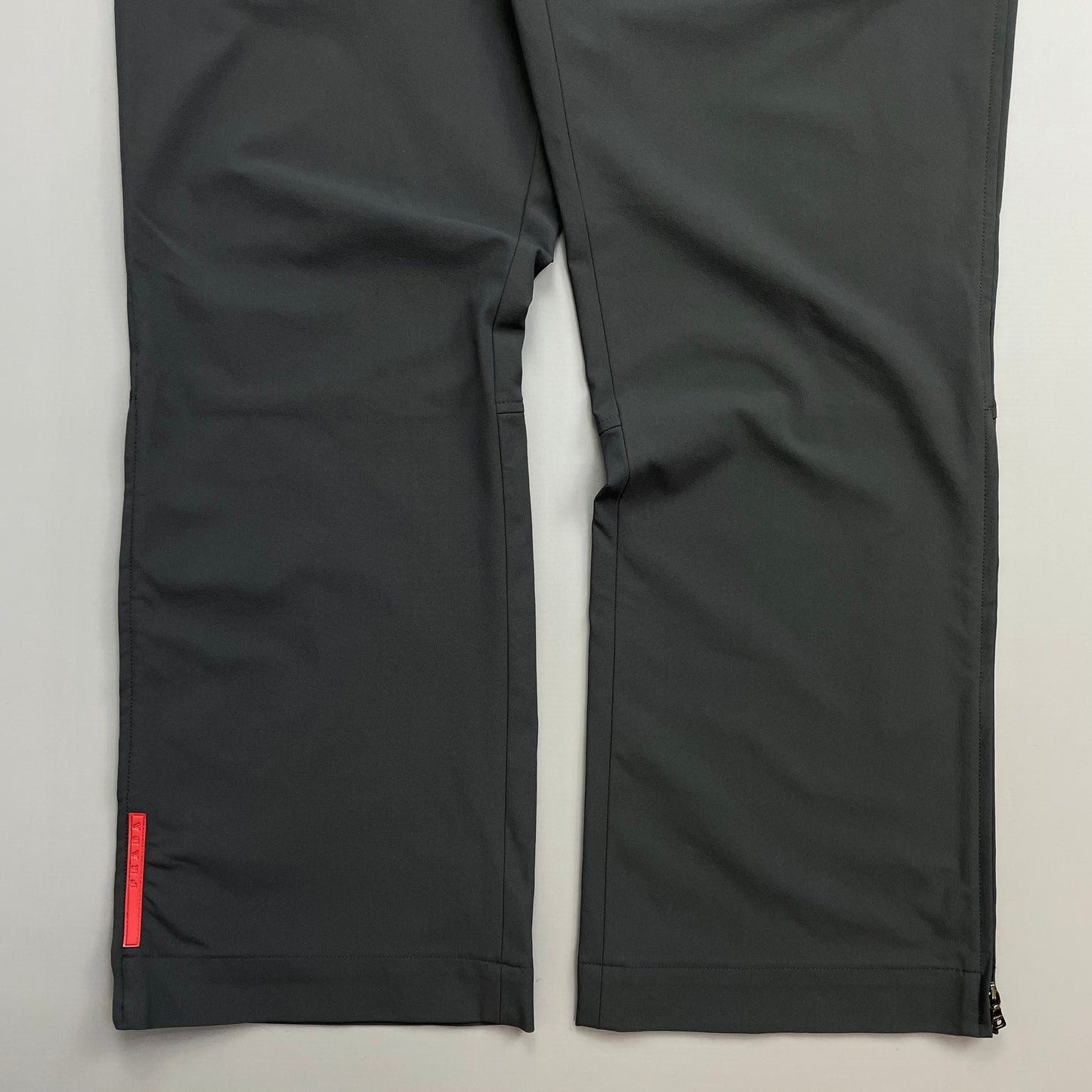 Prada Sport Grey 00s Technical Nylon Straight Leg Tro r