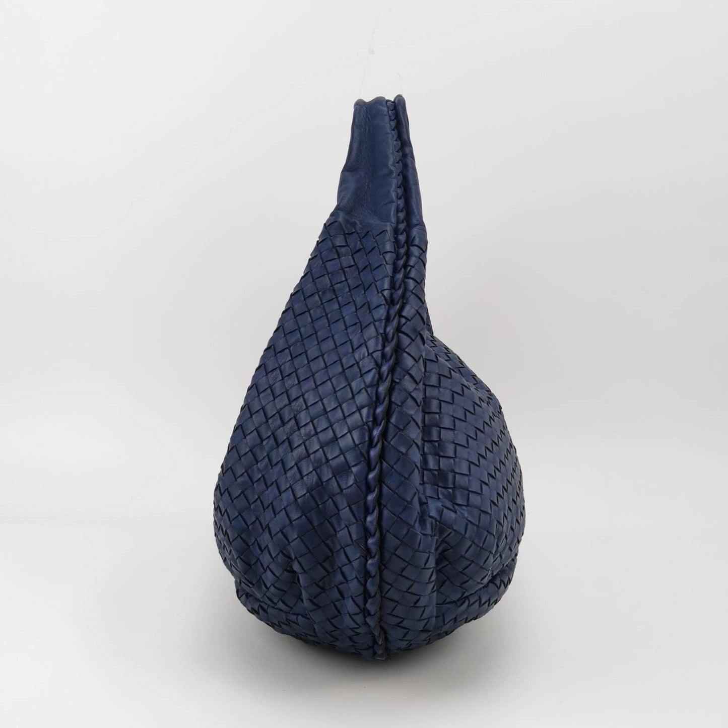 Bottega Veneta Belly Hobo Intrecciato Navy Nappa Leather Large