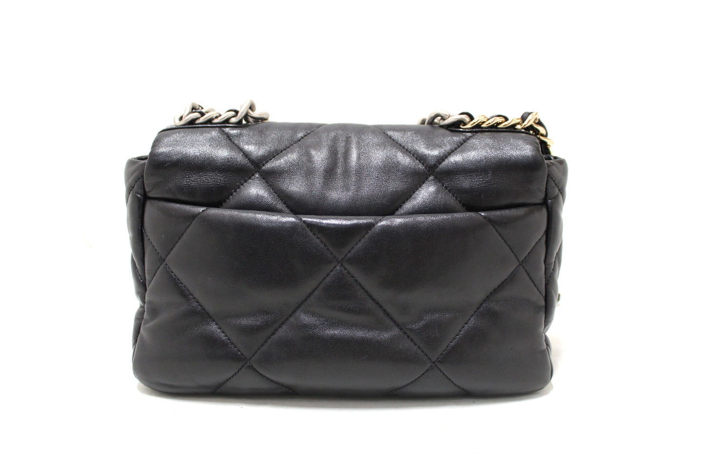 Chanel  Medium Black Quilted Lambskin Leather Shoulder Crossbody Bag