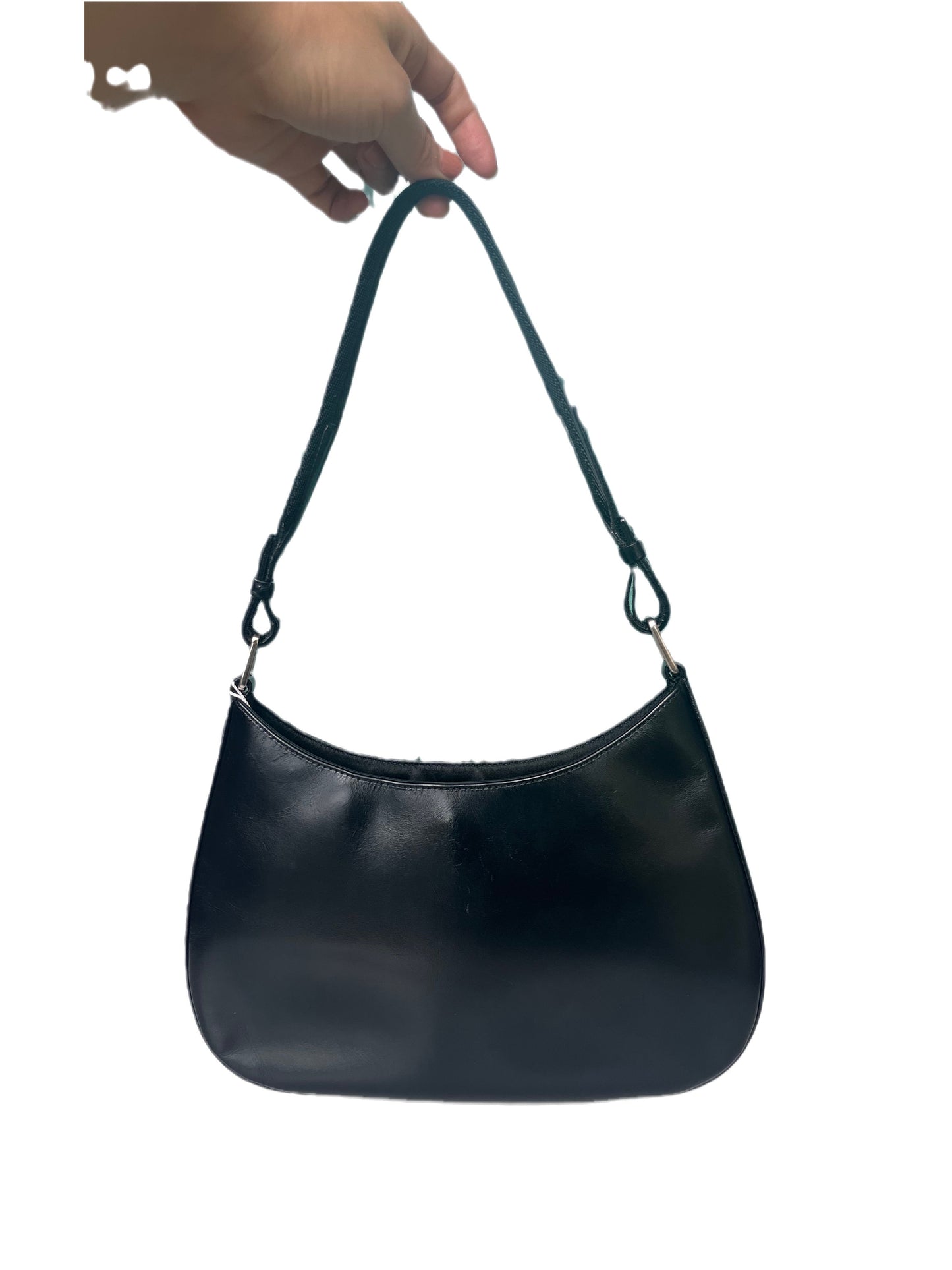 Prada Cleo   Black Leather Silver Hardware