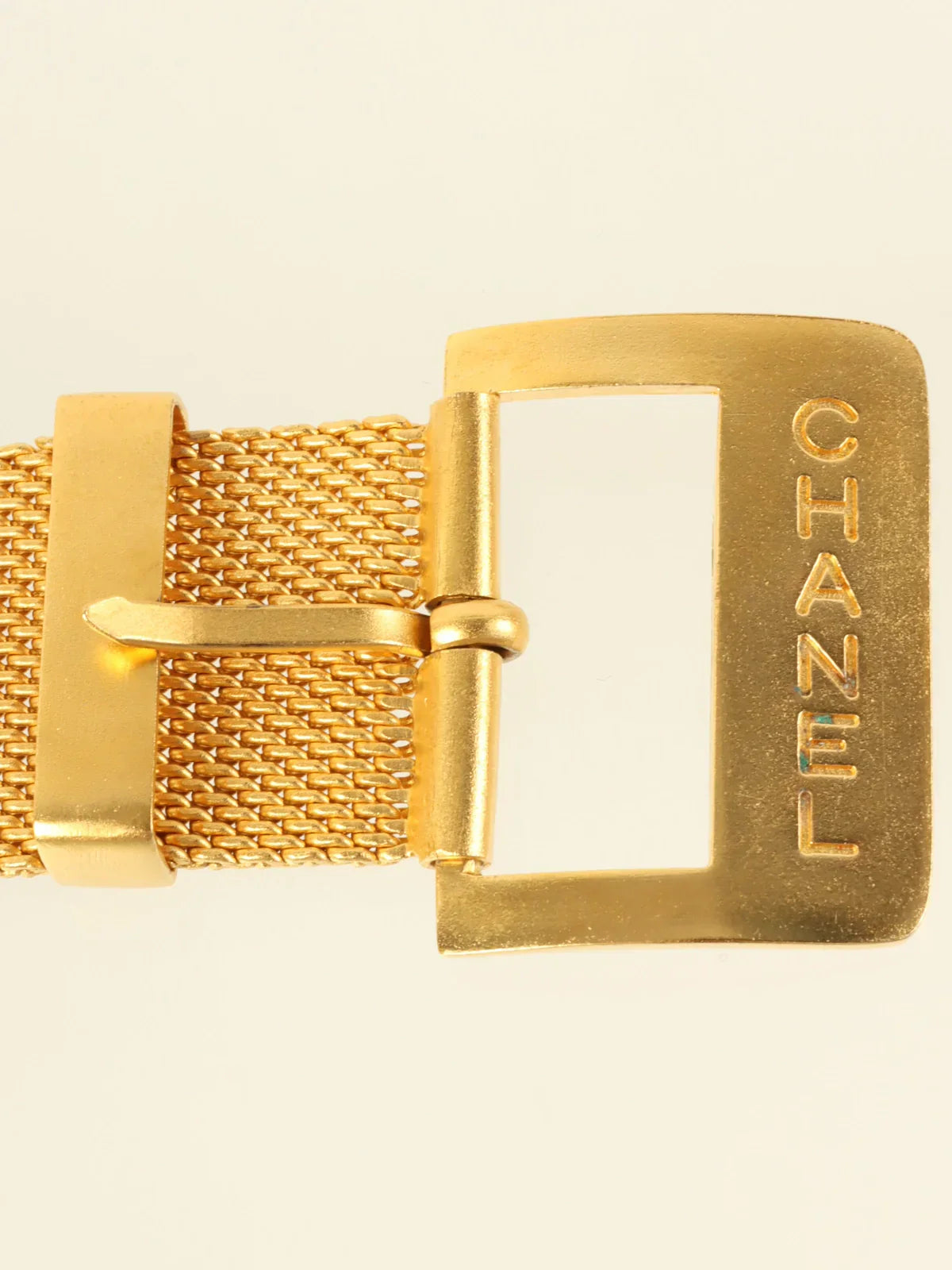 CHANEL 1995 Made Cc Mark Plate Belt Bracelet Gold