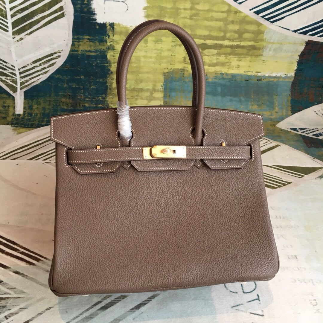 Top Quality Birkin Brown For Women Gold Toned Hardware 11in/30cm