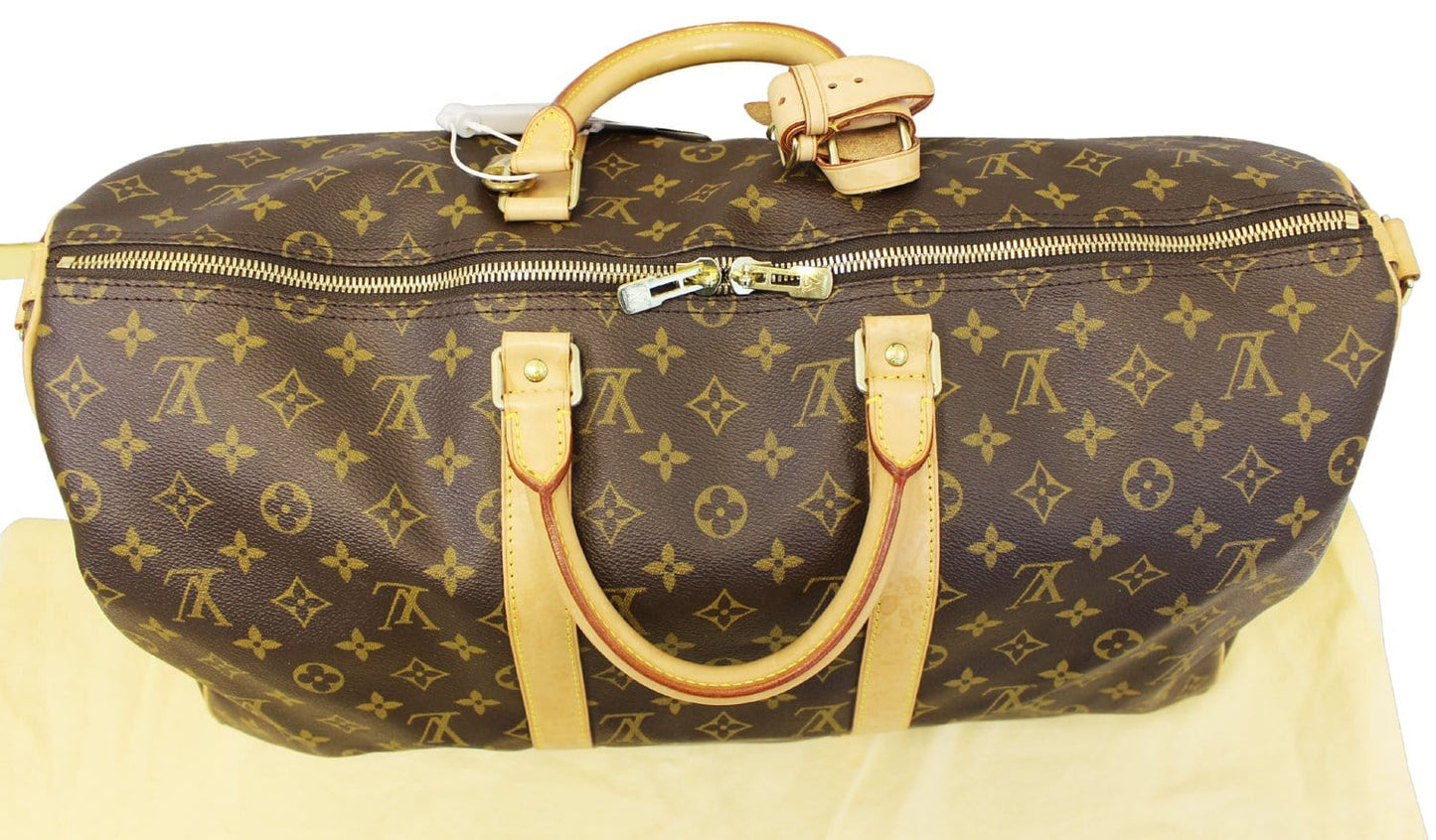 LOUIS VUITTON Monogram Canvas Keepall 50 Bandouliere Travel Bag